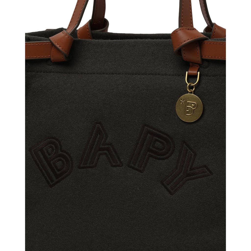 BAPY KNOTTED HANDLES FLANNEL BAG LADIES