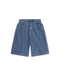BAPY LOGO MONOGRAM JACQUARD DENIM SHORTS LADIES