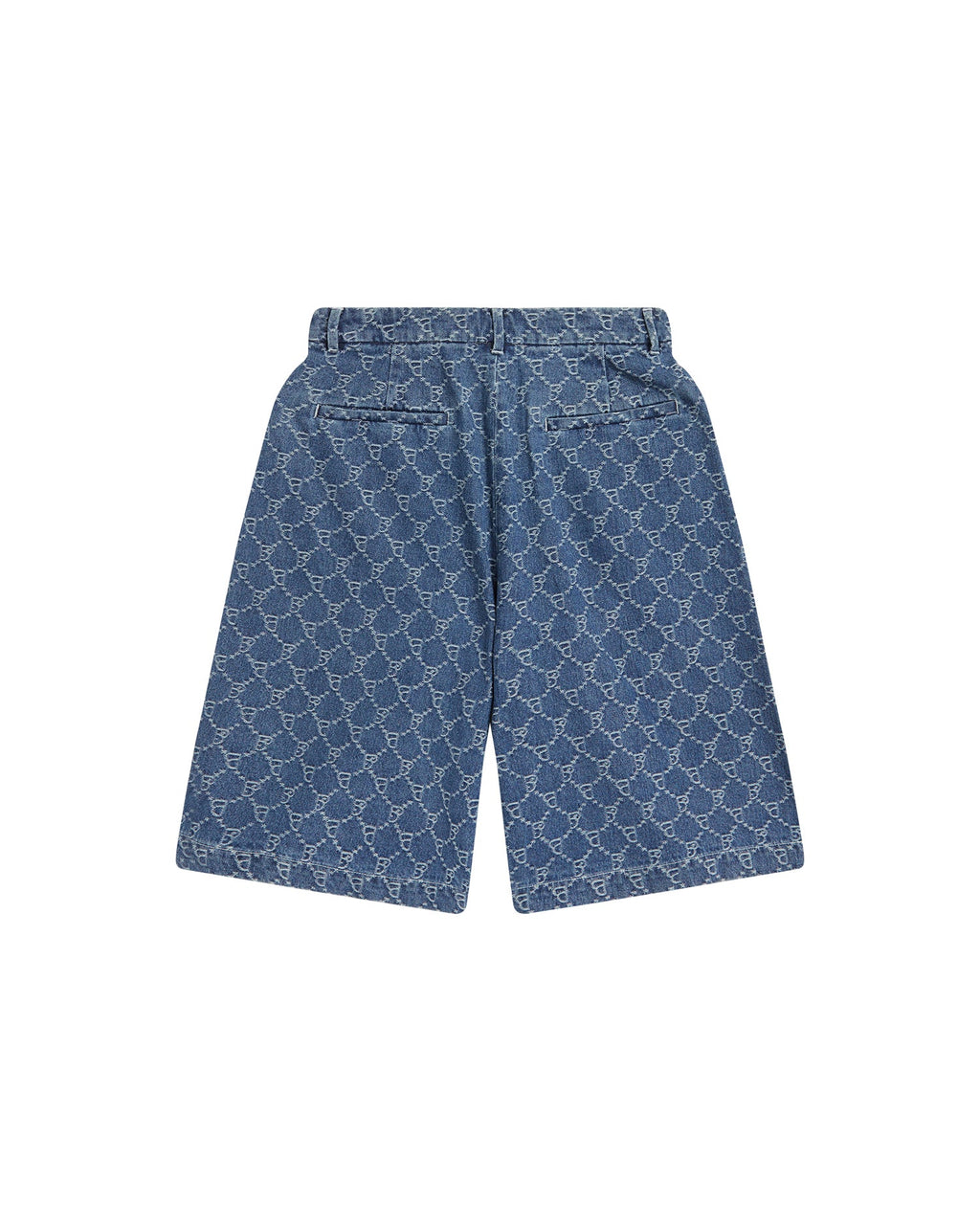 BAPY LOGO MONOGRAM JACQUARD DENIM SHORTS LADIES