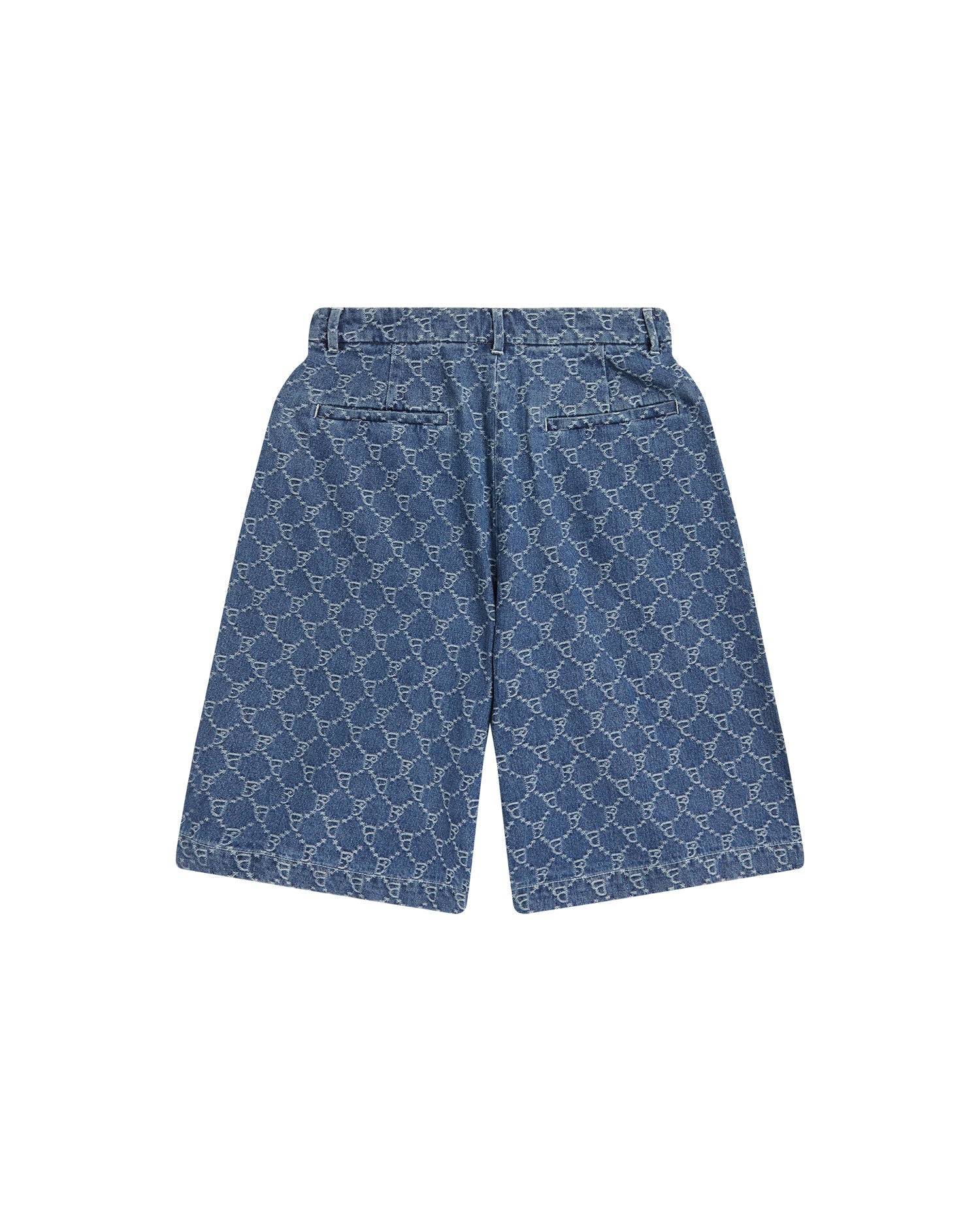 BAPY LOGO MONOGRAM JACQUARD DENIM SHORTS LADIES