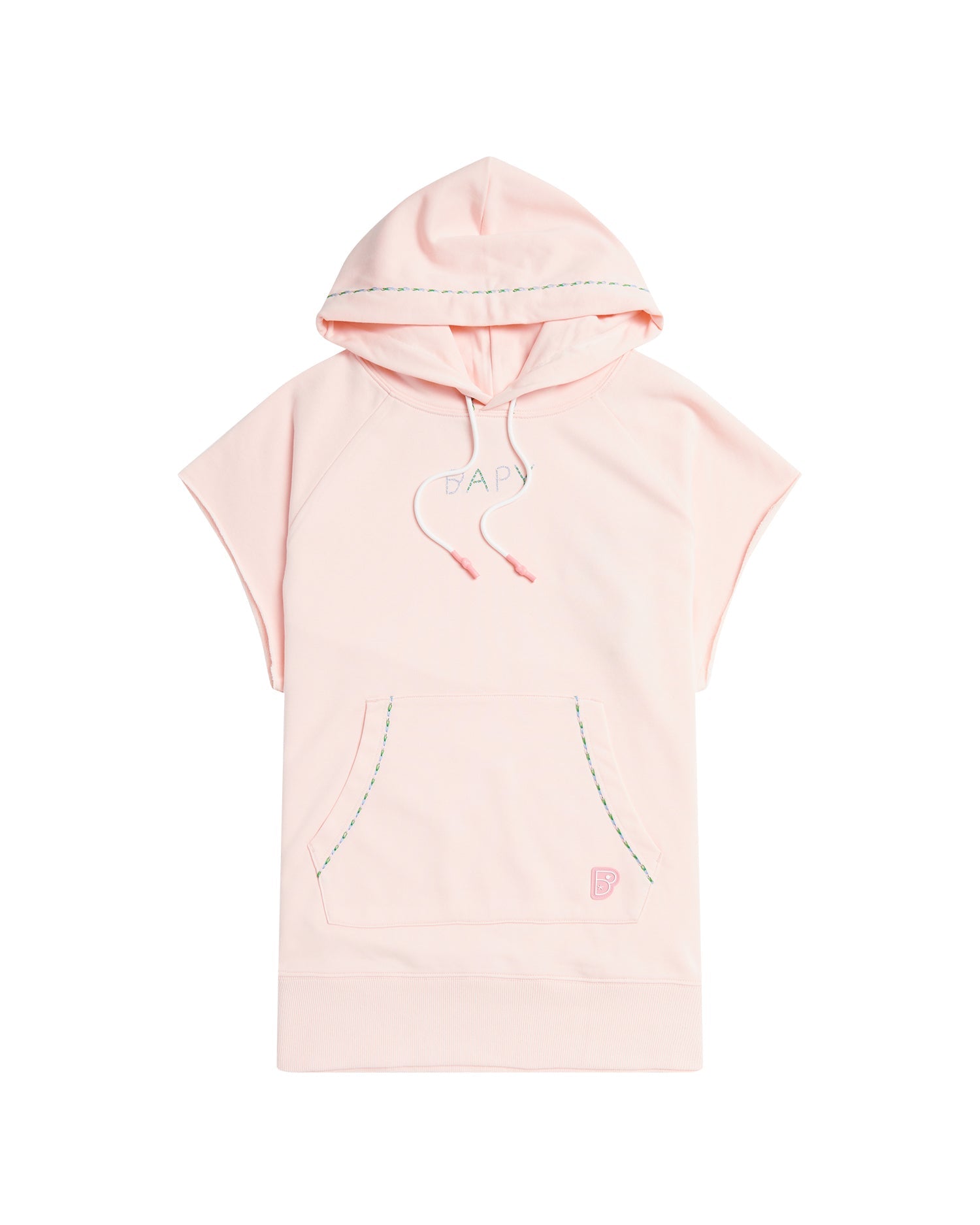 BAPY CHAIN STITCH LOGO SHORT SLEEVE HOODIE LADIES