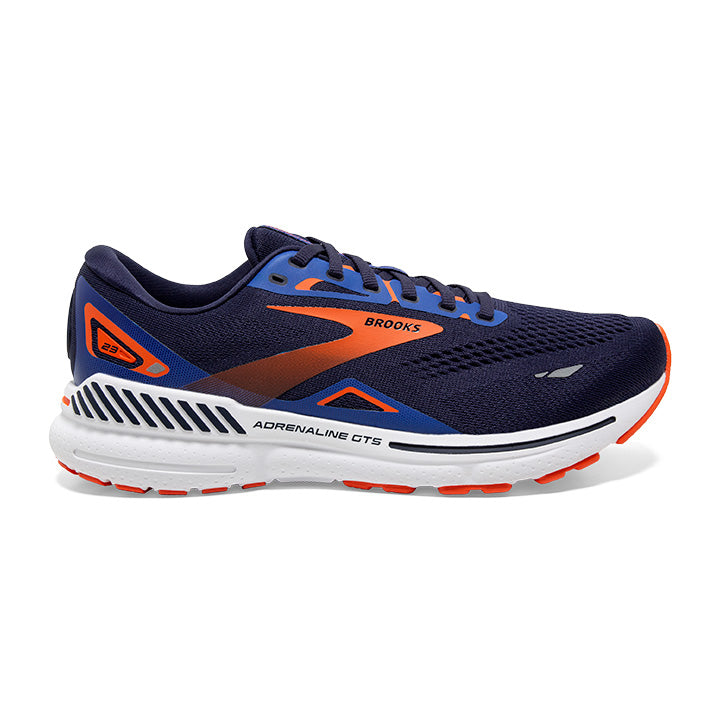 Men's Brooks Adrenaline GTS 23, Peacoat/Orange/Surf the Web, 13 D Medium