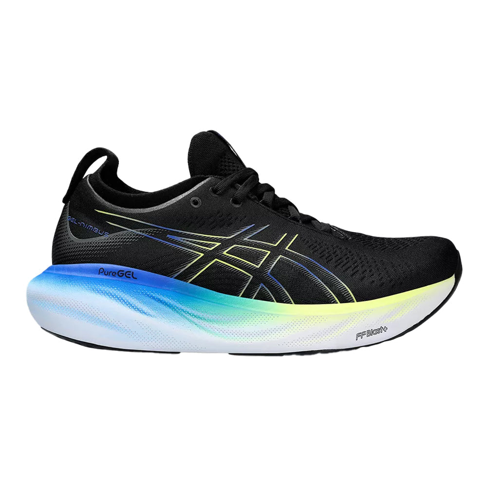 Men's Asics Gel-Nimbus 25, Black/Glow Yellow, 12 D Medium