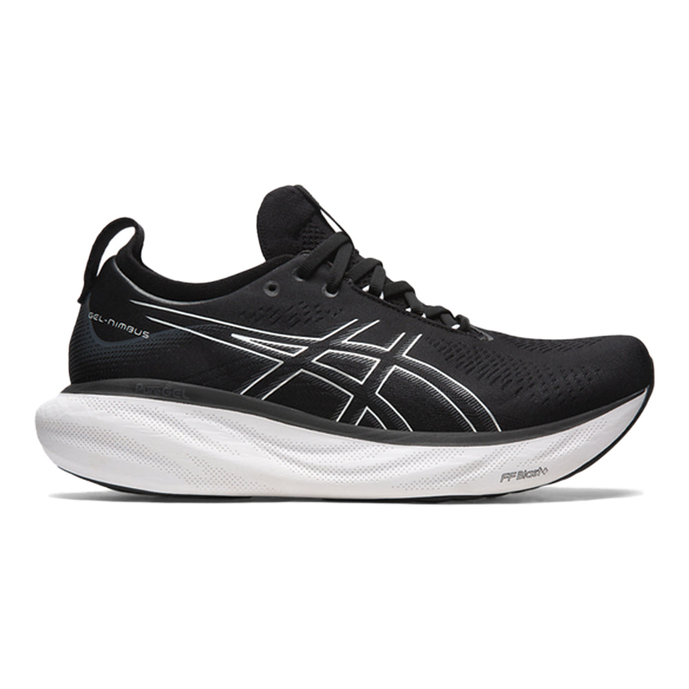 Men's Asics Gel-Nimbus 25, Black/Pure Silver, 13 2E Wide