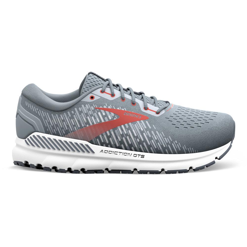 Men's Brooks Addiction GTS 15, Grey/Ebony/Chili Oil, 14 D Medium