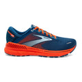Men's Brooks Adrenaline GTS 22, Blue/Light Blue/Orange, 7 D Medium