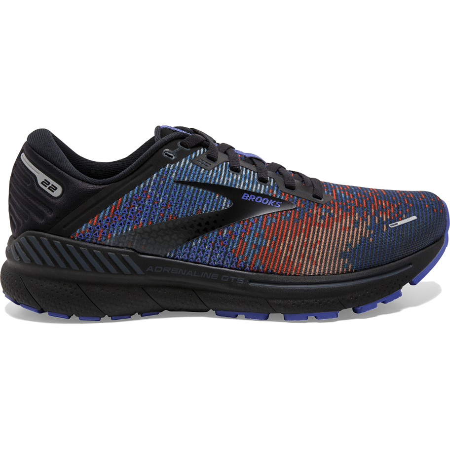 Men's Brooks Adrenaline GTS 22, Royal Blue/Black/Grey, 9 D Medium