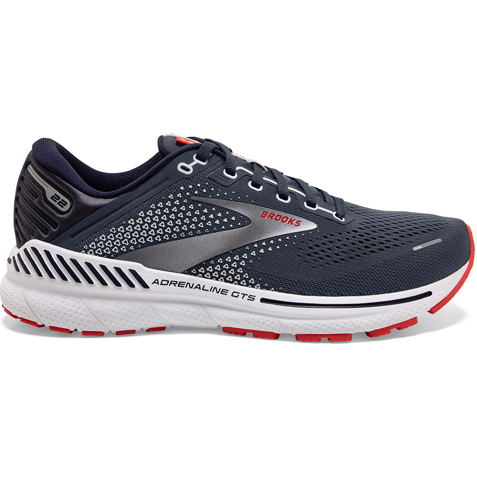 Men's Brooks Adrenaline GTS 22, Peacoat/India Ink/Grenadine, 9 2E Wide