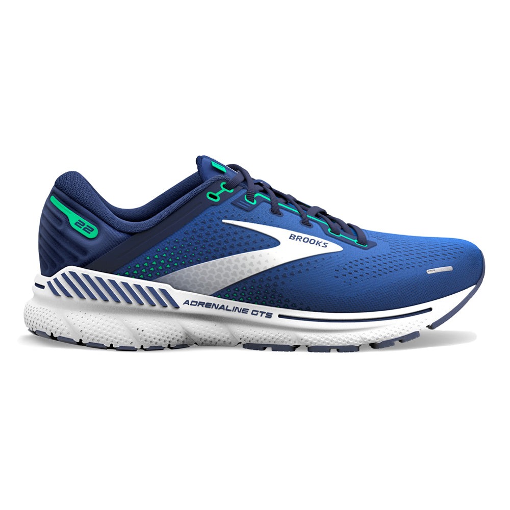 Men's Brooks Adrenaline GTS 22, Surf the Web/Blue/Irish Green, 10 D Medium
