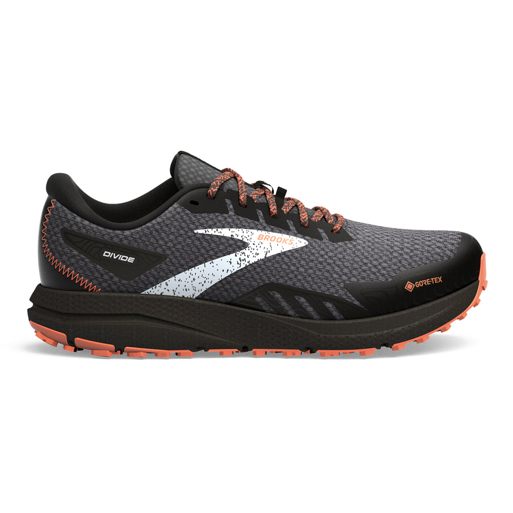 Men's Brooks Divide 4 GTX, Black/Firecracker/Blue, 11 D Medium