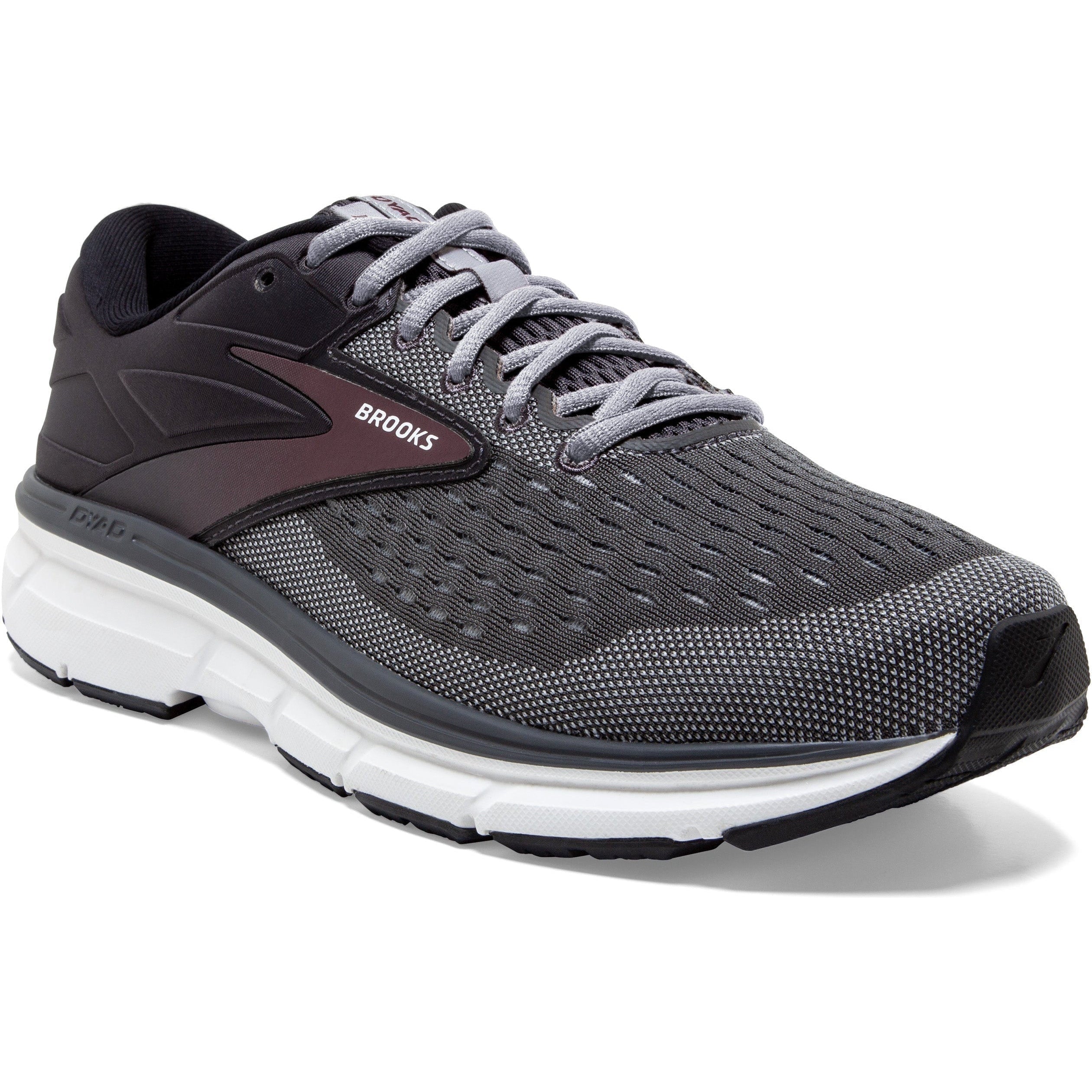 Men's Brooks Dyad 11, Blackened Pearl/Alloy/Red, 10 4E Extra Wide
