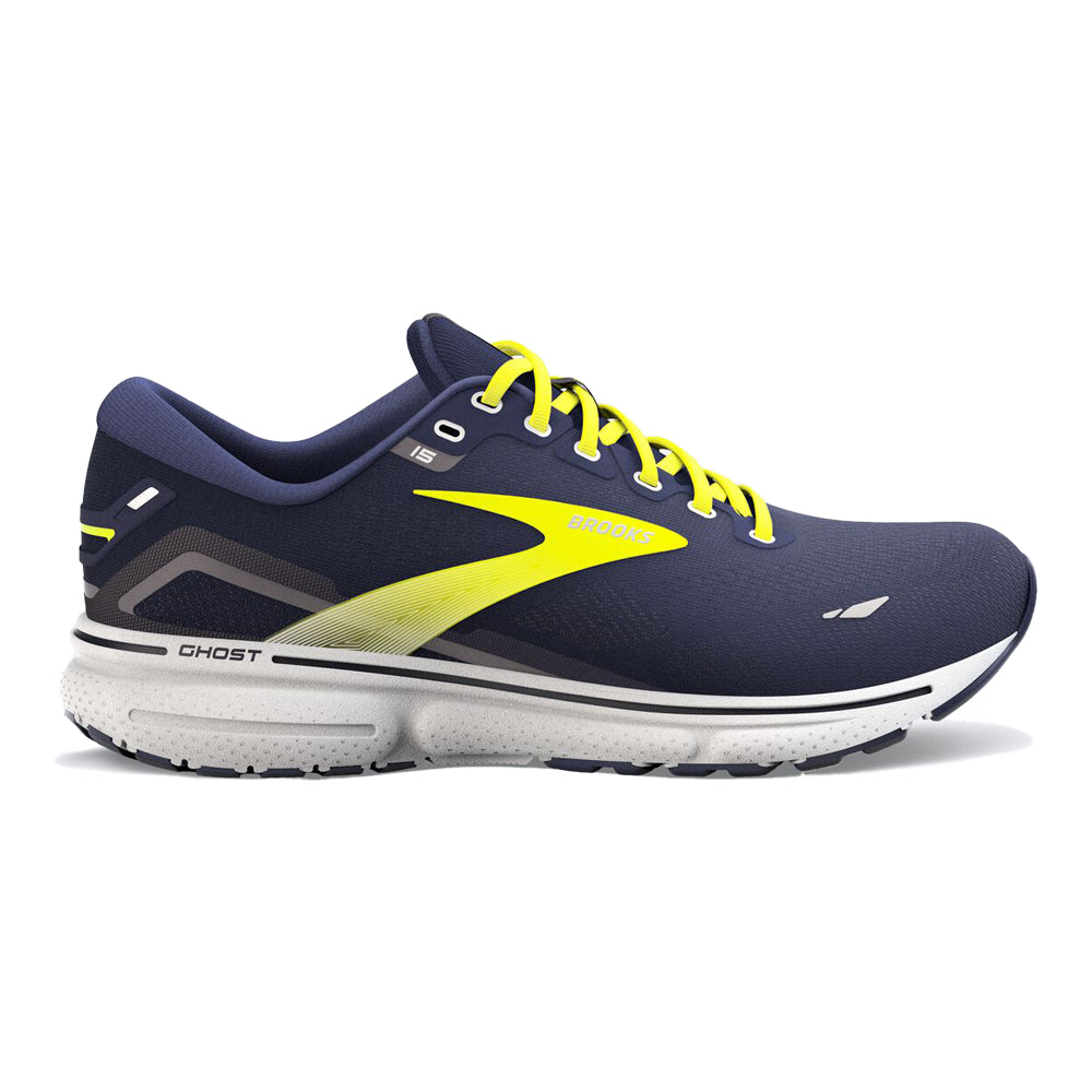 Men's Brooks Ghost 15, Peacoat/Nightlife/Grey, 9.5 2E Wide