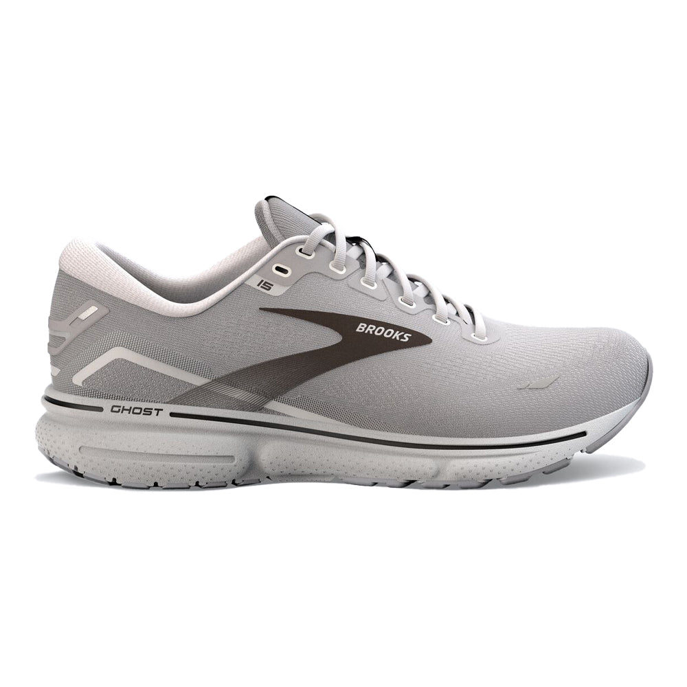 Men's Brooks Ghost 15, Alloy/Oyster/Black, 10 2E Wide