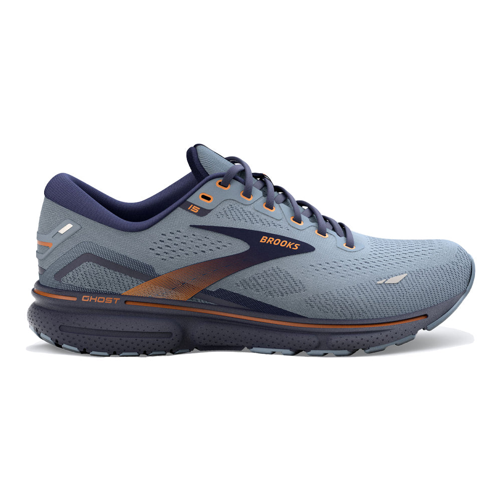 Men's Brooks Ghost 15, Flintstone/Peacoat/Oak, 13 D Medium