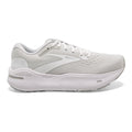 Men's Brooks Ghost Max, White/Oyster/Metallic Silver, 8 2E Wide