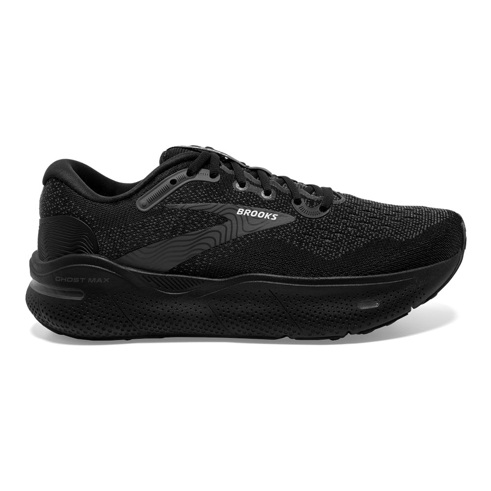 Men's Brooks Ghost Max, Black/Black/Ebony, 10.5 4E Extra Wide