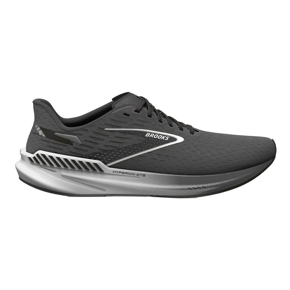 Men's Brooks Hyperion GTS, Gunmetal/Black/White, 10.5 D Medium