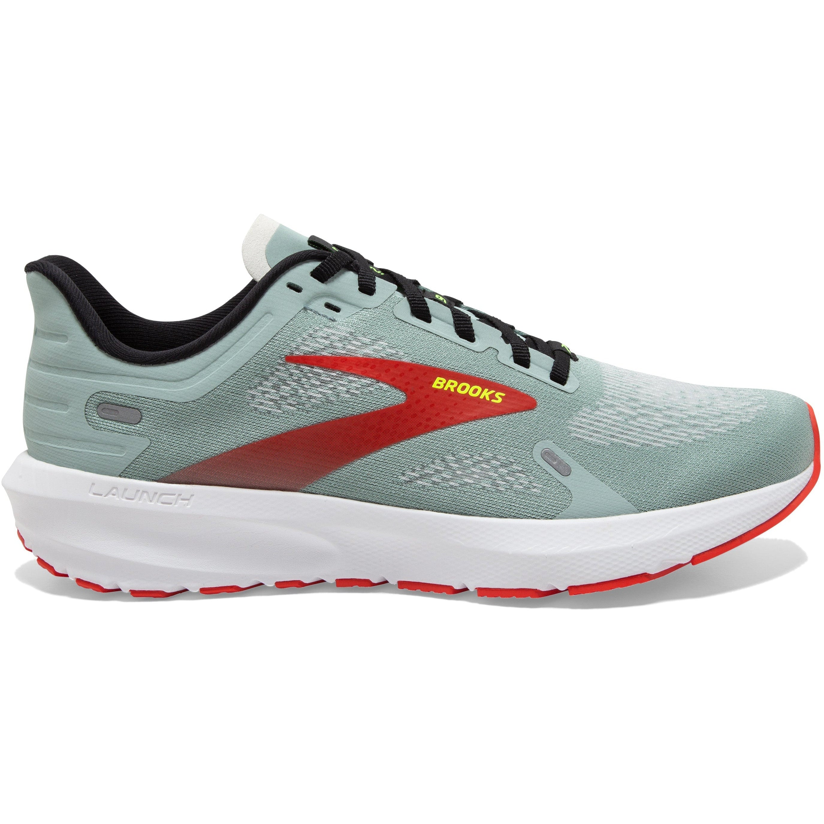 Men's Brooks Launch 9, Blue Surf/Black/Cherry Tomato, 9.5 D Medium