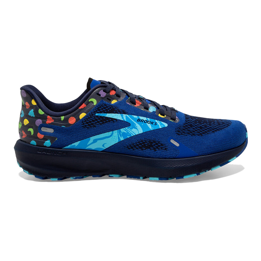 Men's Brooks Launch 9, Blue/Peacoat/Yellow, 10.5 D Medium