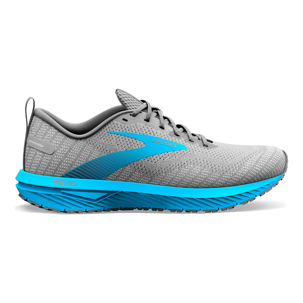 Men's Brooks Revel 6, Blackened Pearl/Blue, 13 D Medium