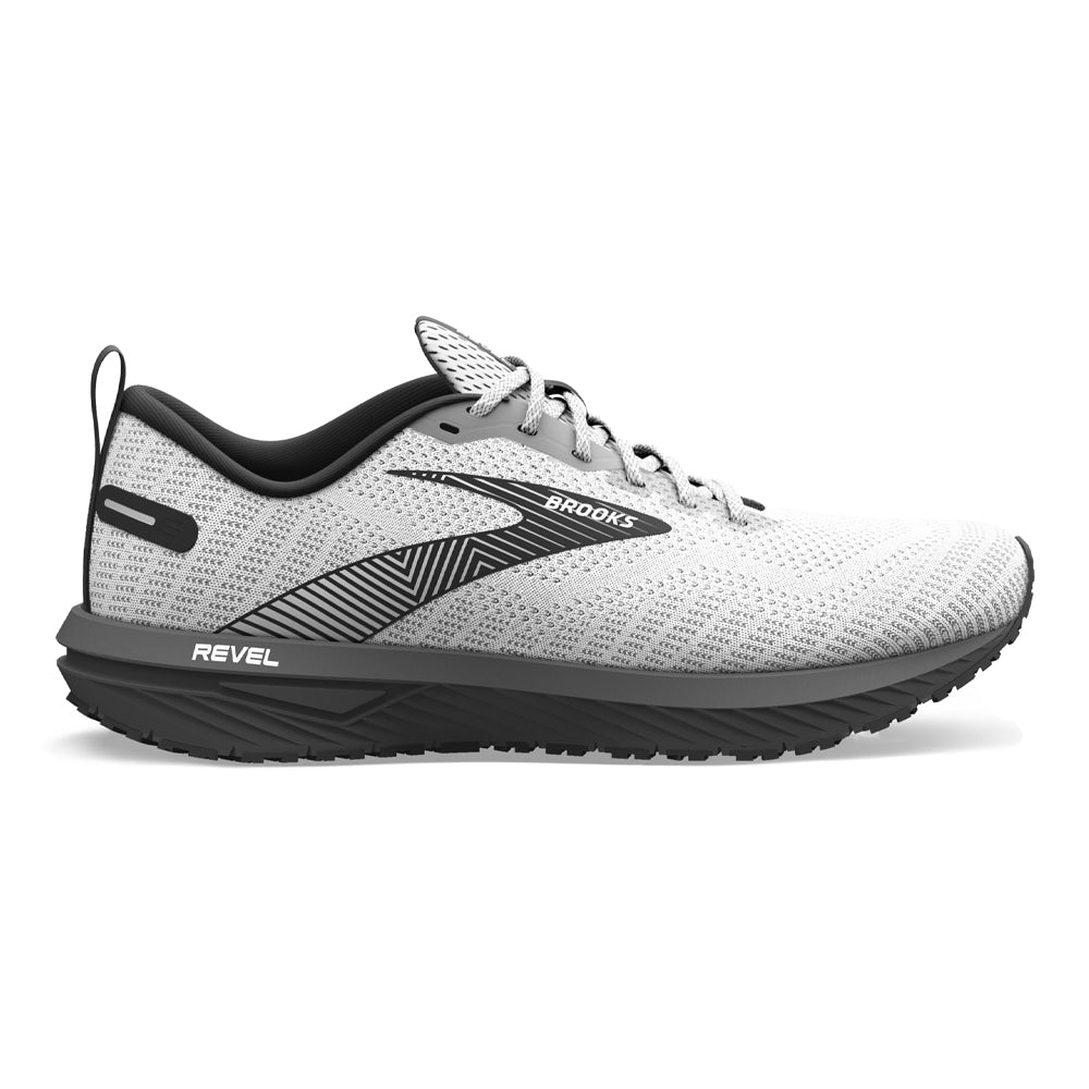 Men's Brooks Revel 6, White/Black, 9.5 D Medium