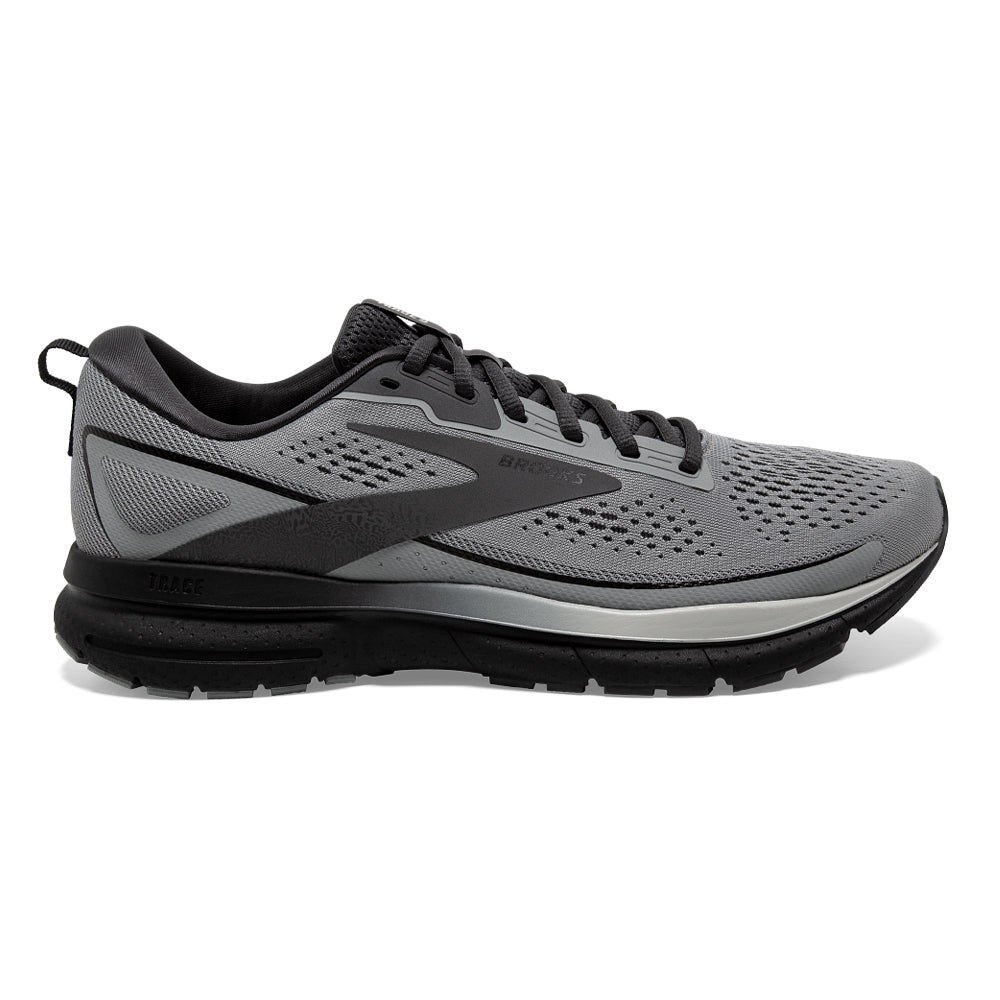 Men's Brooks Trace 3, Grey/Black/Ebony, 12 2E Wide