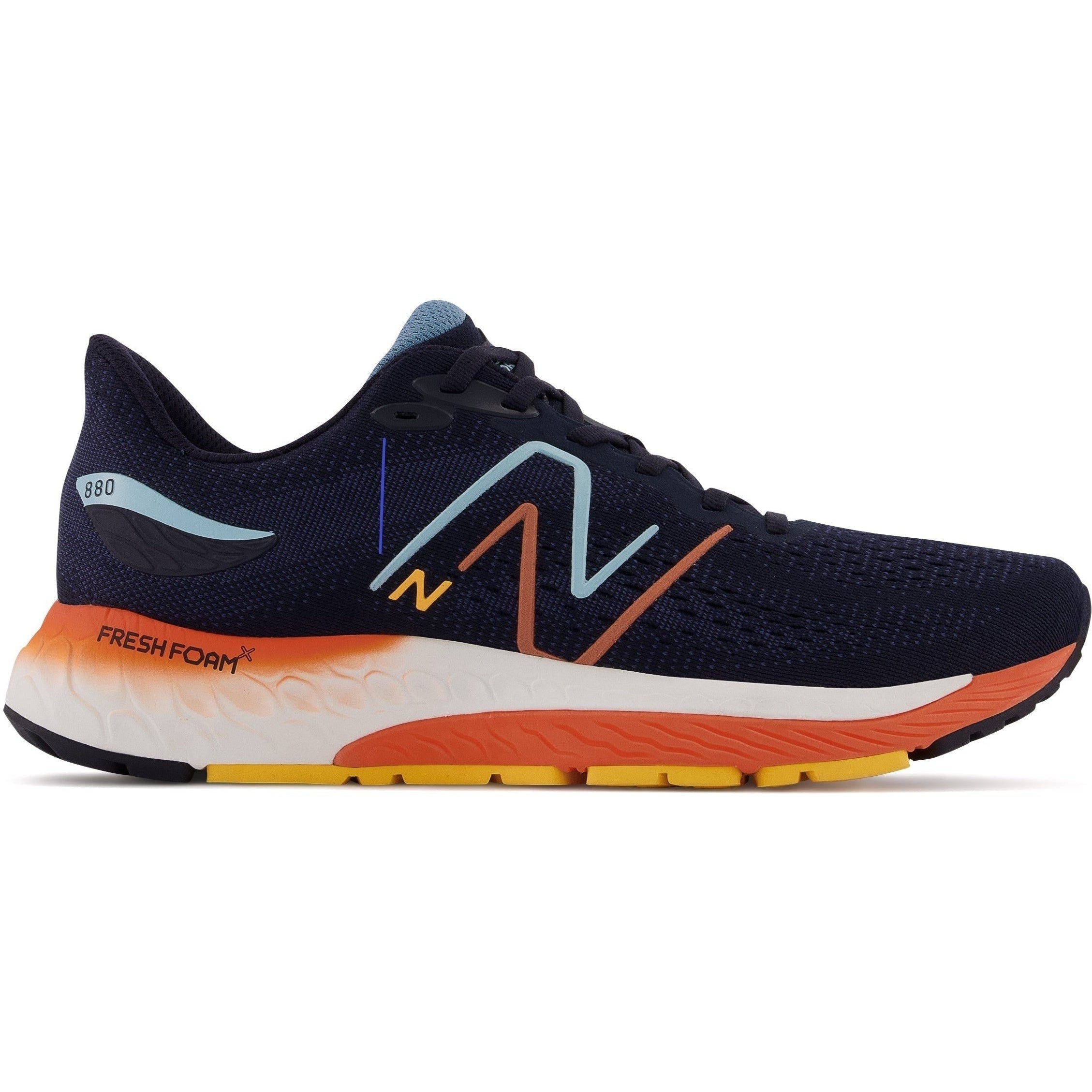 Men's New Balance Fresh Foam X 880v12, Eclipse/Vibrant Apricot, 8.5 D Medium