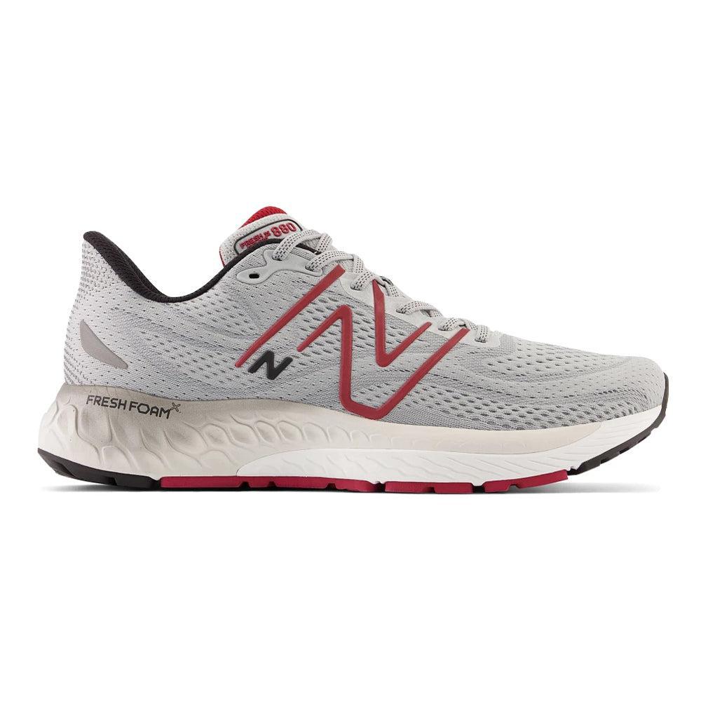 Men's New Balance Fresh Foam X 880v13, Aluminum Grey/Crimson, 11.5 2E Wide