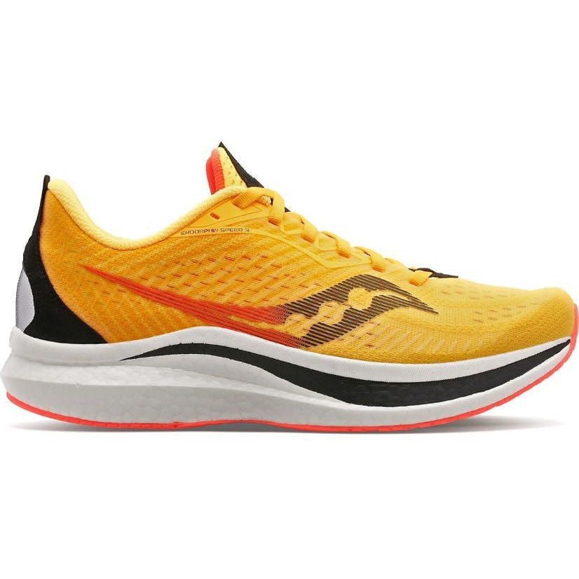 Men's Saucony Endorphin Speed 2, VIZIGOLD/VIZIRED, 10.5 D Medium