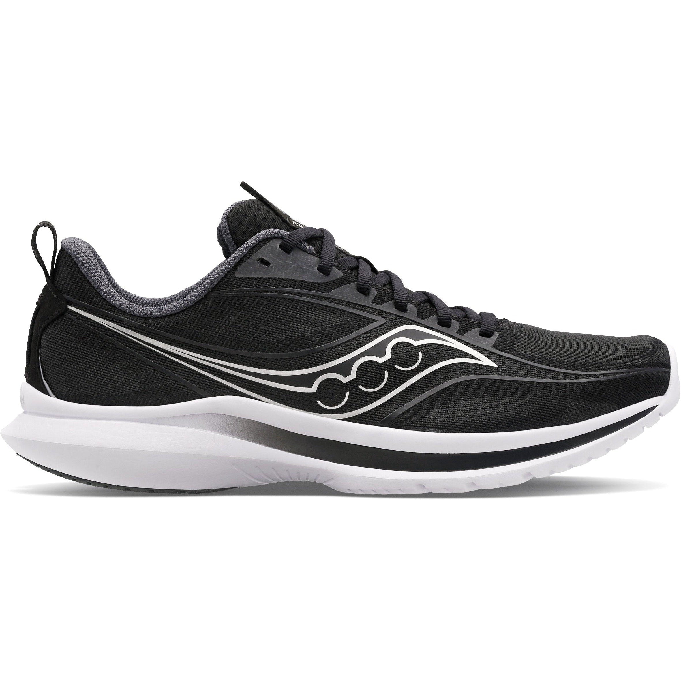 Men's Saucony Kinvara 13, BLACK/SILVER, 11.5 2E Wide