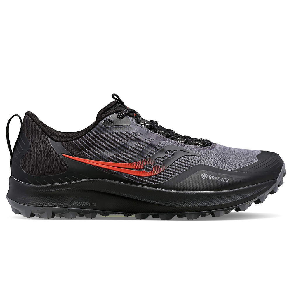 Men's Saucony Peregrine 12 GTX, Charcoal/Black, 10.5 D Medium