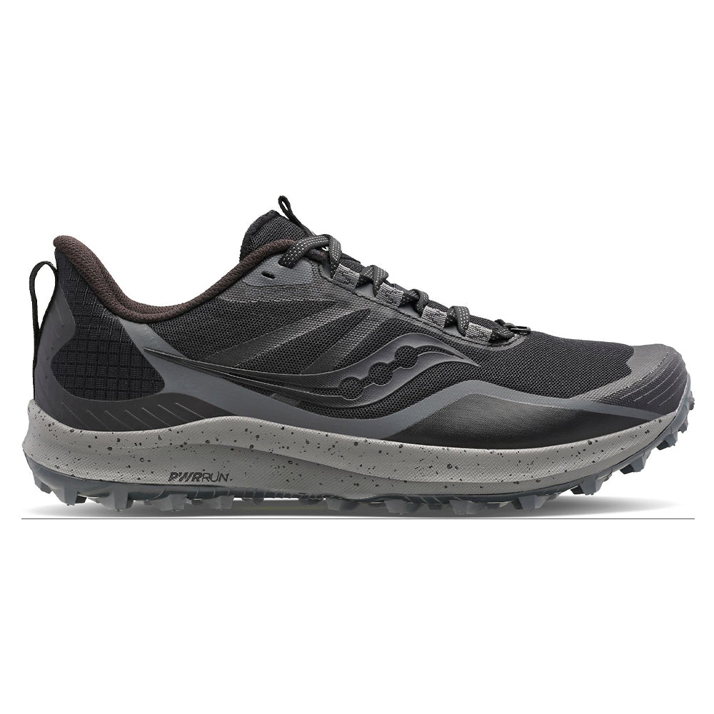 Men's Saucony Peregrine 12, Black/Charcoal, 12 D Medium