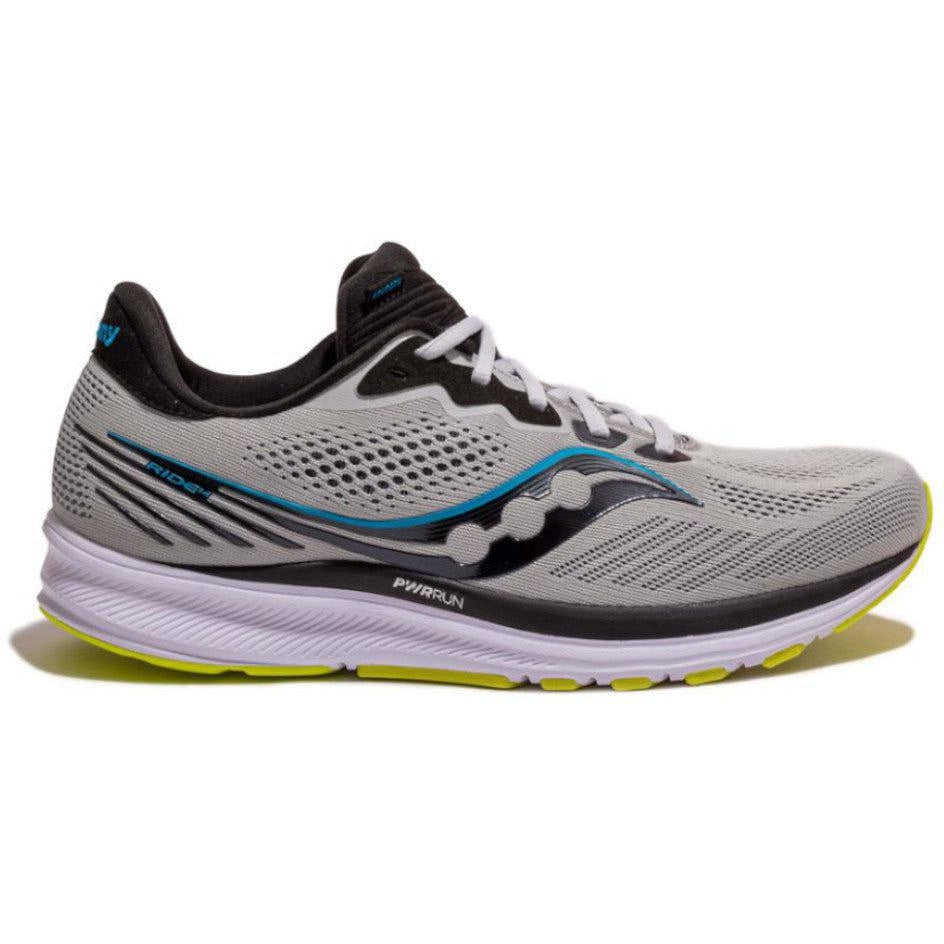 Men's Saucony Ride 14, Fog/Black/Storm, 12.5 D Medium