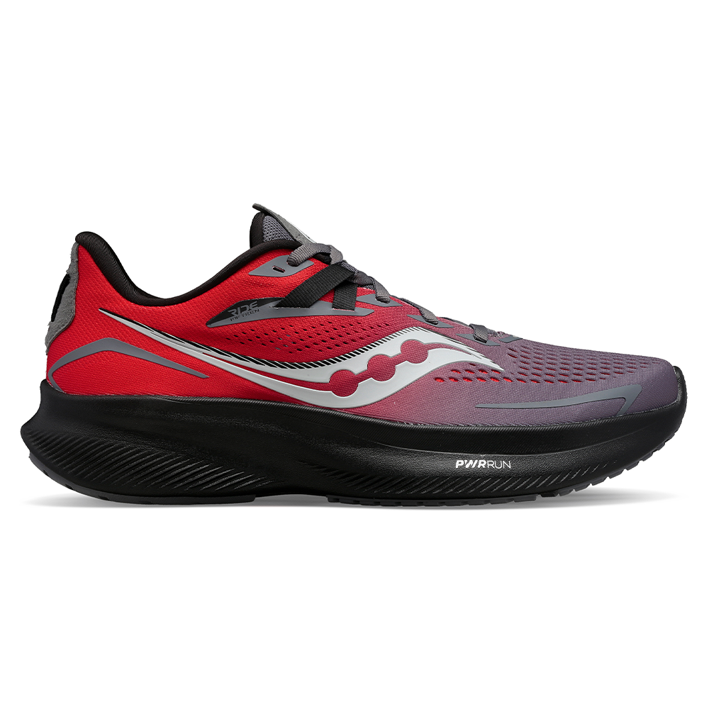 Men's Saucony Ride 15, Charcoal/Ember, 11.5 D Medium