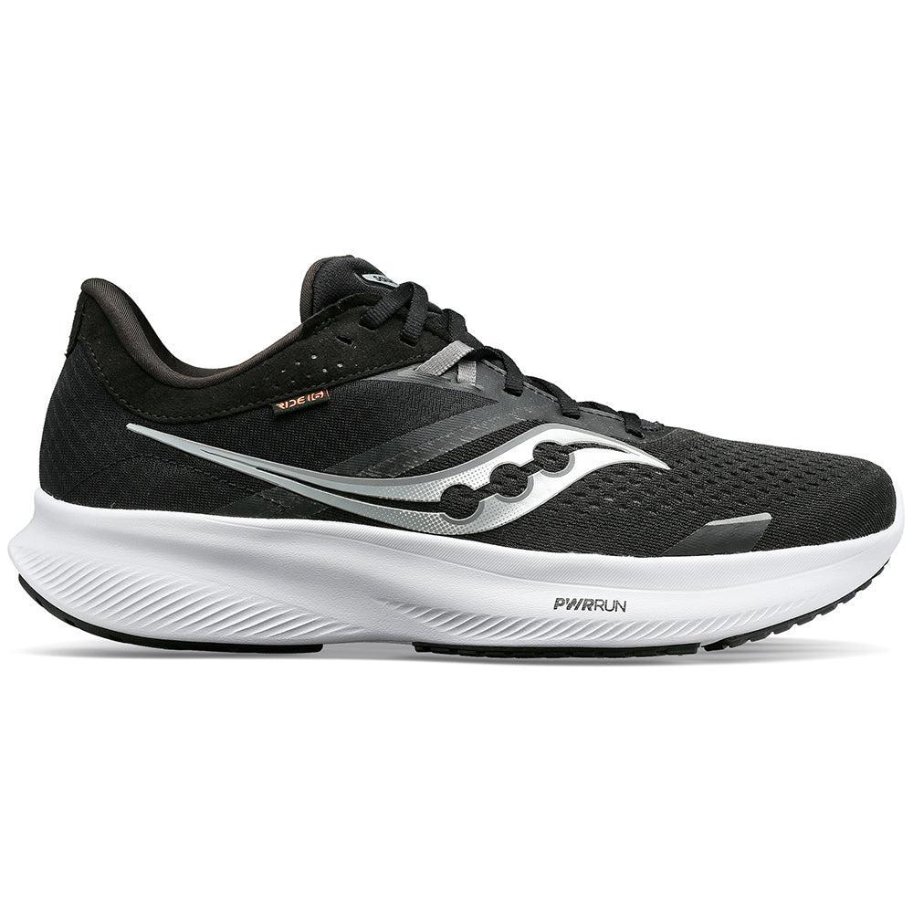 Men's Saucony Ride 16, Black/White, 12 D Medium