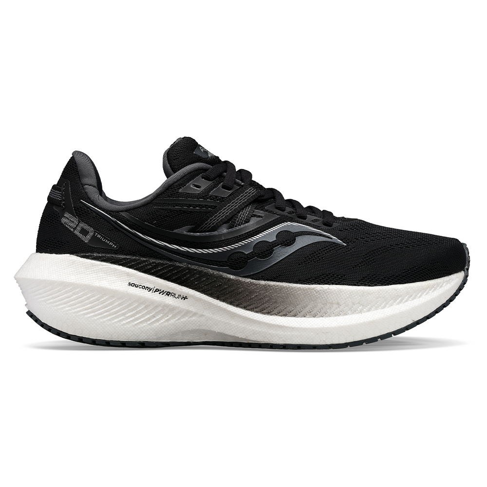Men's Saucony Triumph 20, Black/White, 9.5 2E Wide