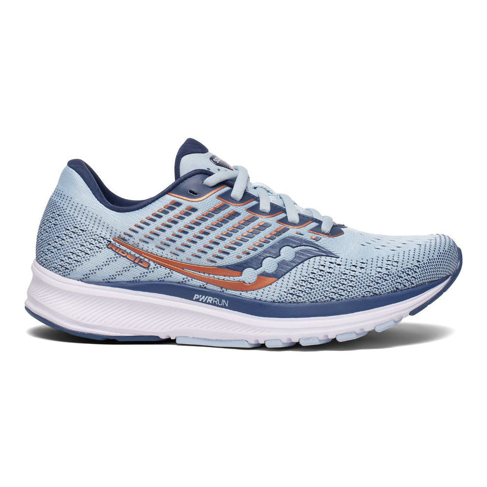 Women's Saucony Ride 13, Sky/Storm, 9.5 B Medium