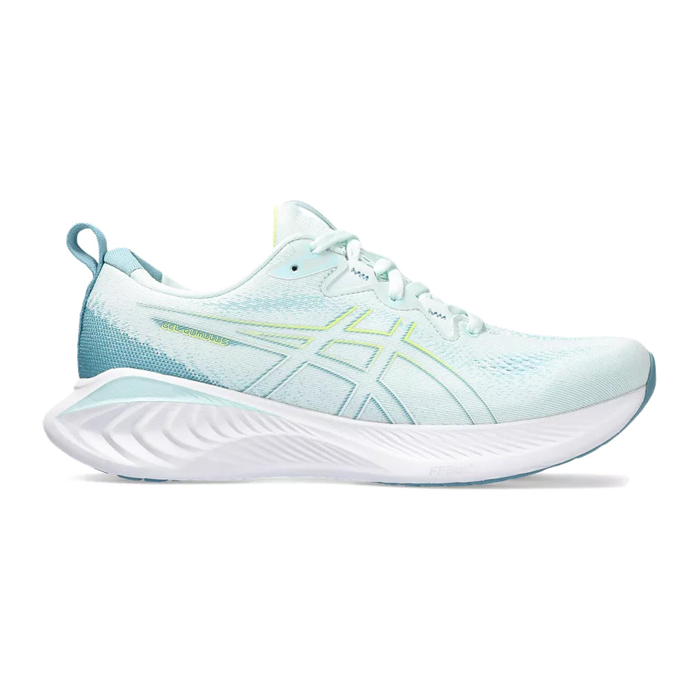 Women's Asics Gel-Cumulus 25, Soothing Sea/Glow Yellow, 7.5 B Medium