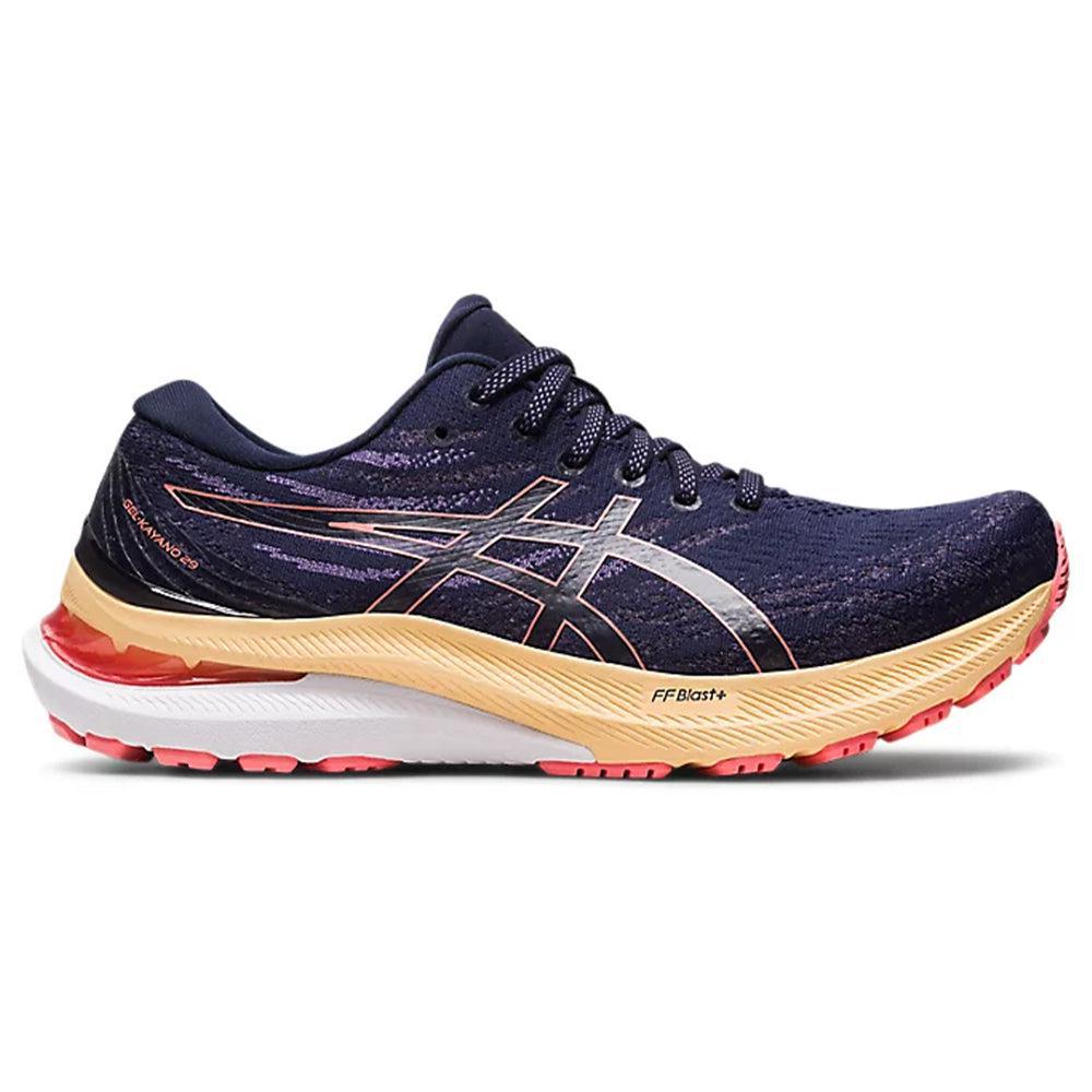 Women's Asics GEL-Kayano 29, Midnight/Papaya, 8 D Wide