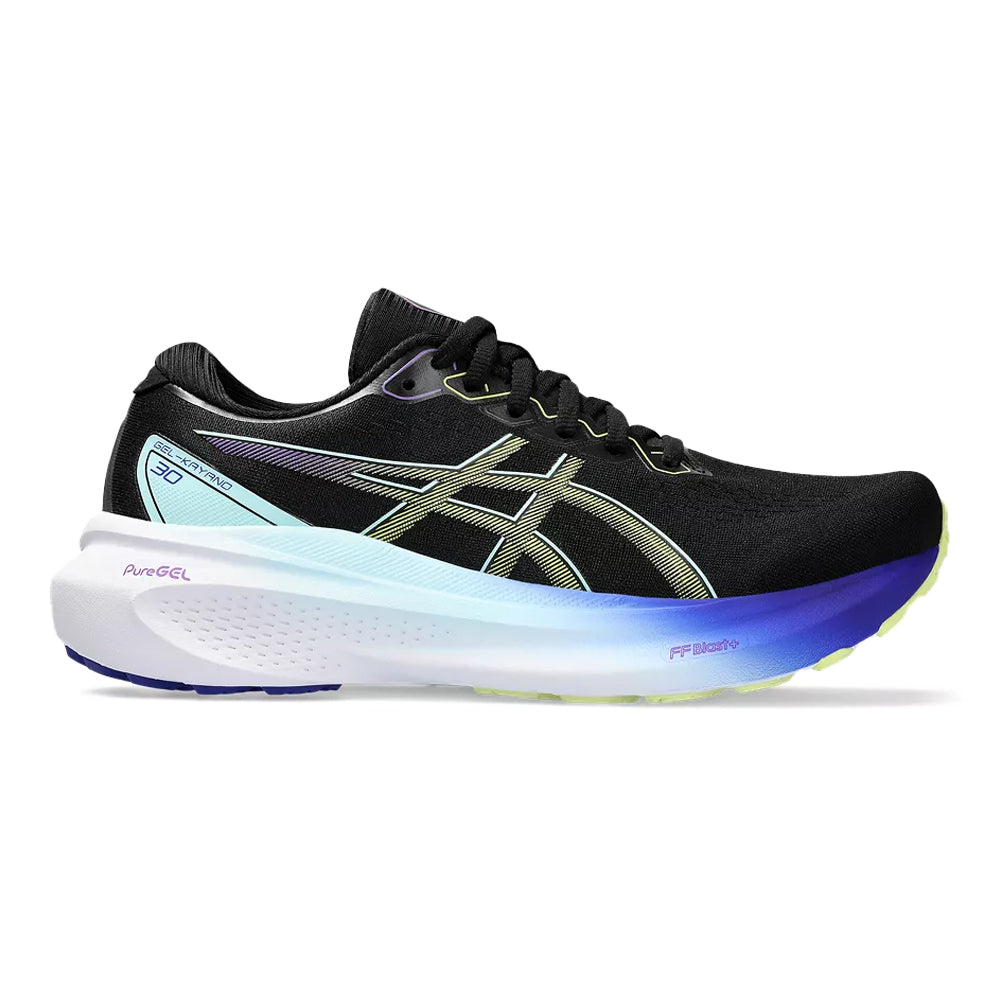 Women's Asics Gel-Kayano 30, Black/Glow Yellow, 9 B Medium