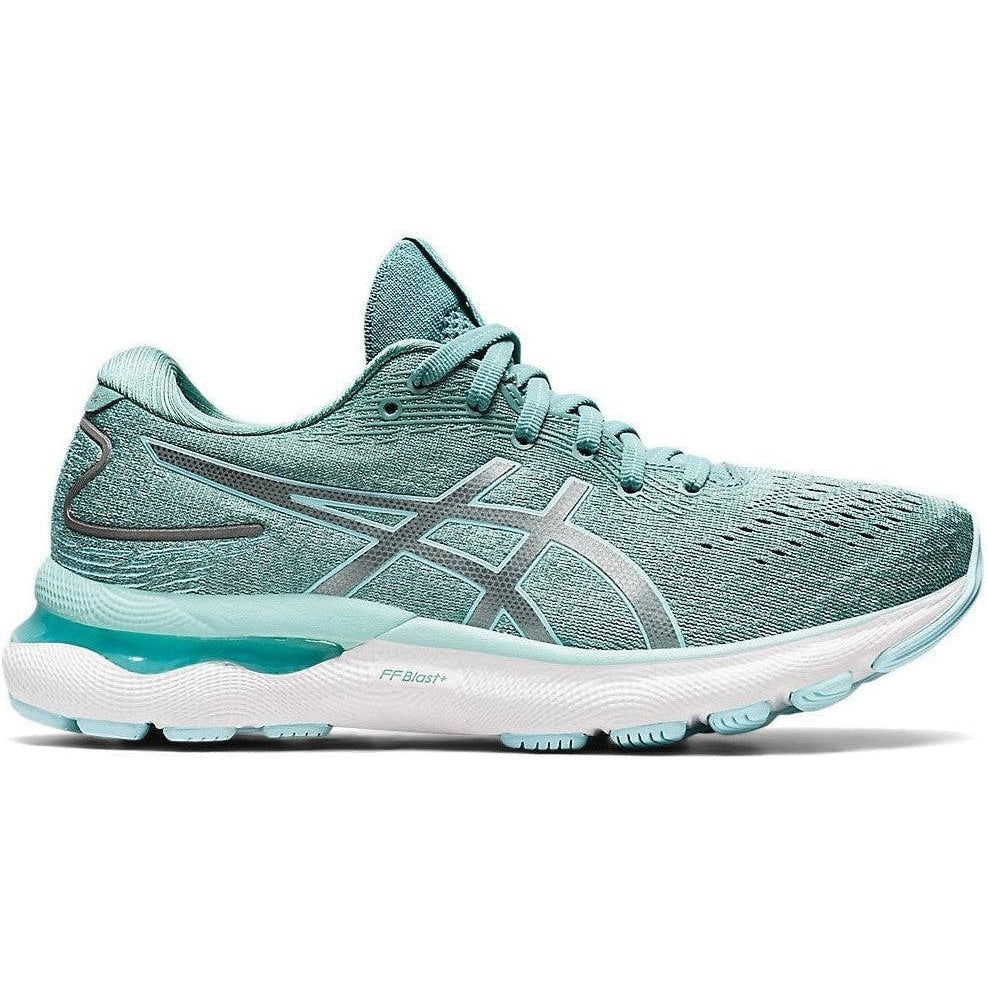 Women's Asics Gel-Nimbus 24, Sage/Clear Blue, 7 D Wide