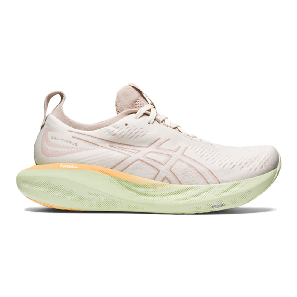 Women's Asics Gel-Nimbus 25, CREAM/FAWN, 8.5 B Medium