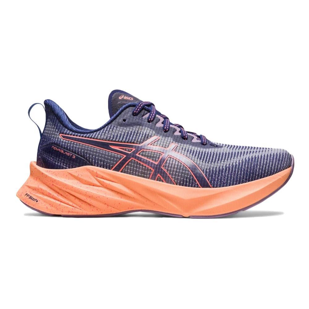 Women's Asics Novablast 3 LE, Indigo Blue/Papaya, 7 B Medium