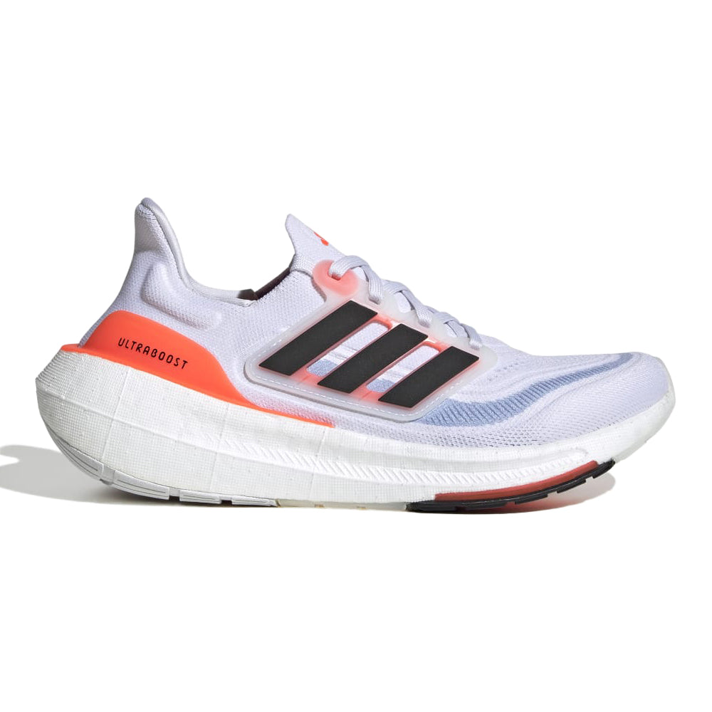 Women's Adidas Ultraboost Light, Cloud White/Core Black/Solar Red, 7 B Medium