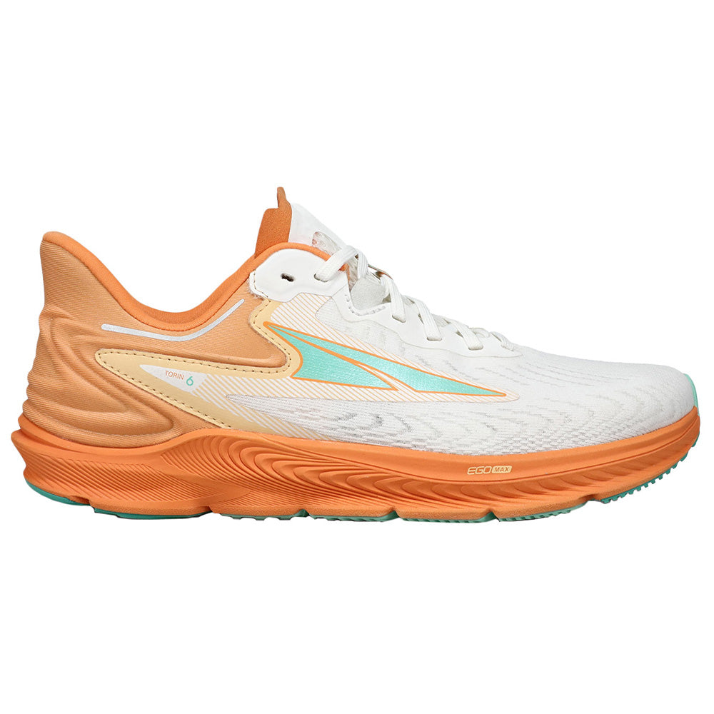 Women's Altra Torin 6, White/Orange, 9.5 B Medium