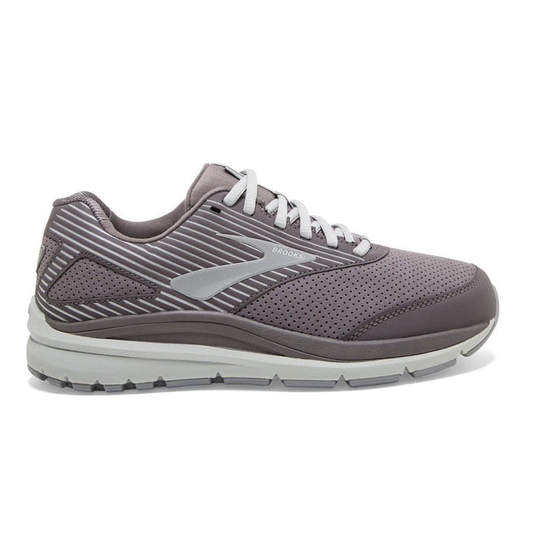Women's Brooks Addiction Walker Suede, Shark/Alloy/Oyster, 11 D Wide