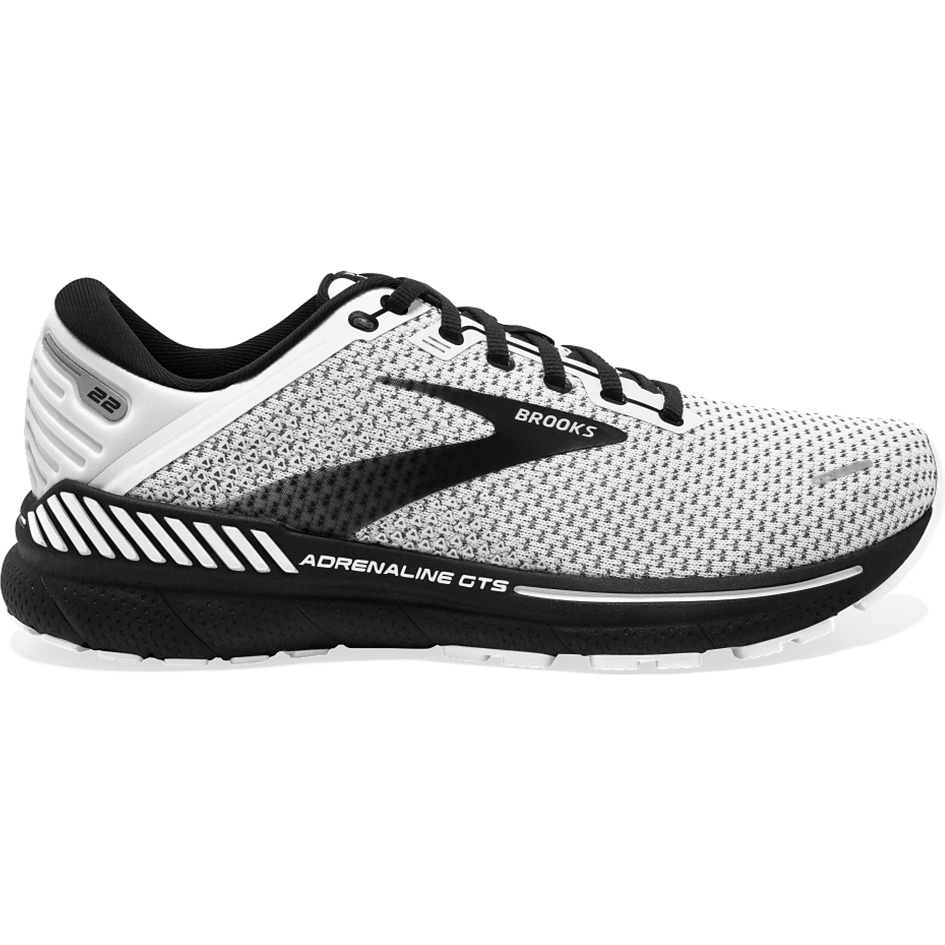 Women's Brooks Adrenaline GTS 22, White/Grey/Black, 9.5 B Medium