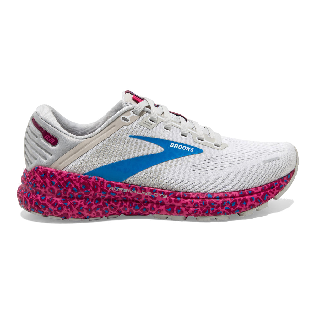 Women's Brooks Adrenaline GTS 22, White/Oyster/Brilliant, 10.5 B Medium