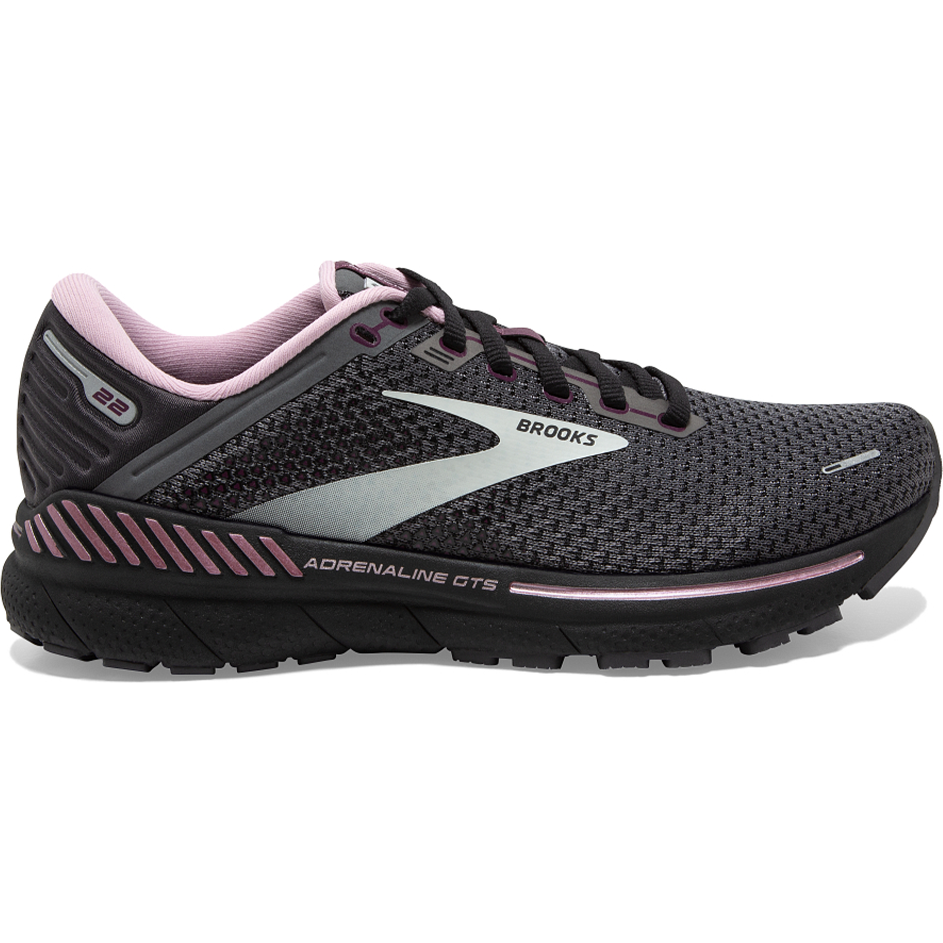 Women's Brooks Adrenaline GTS 22, Pearl/Black/Metallic, 8 D Wide