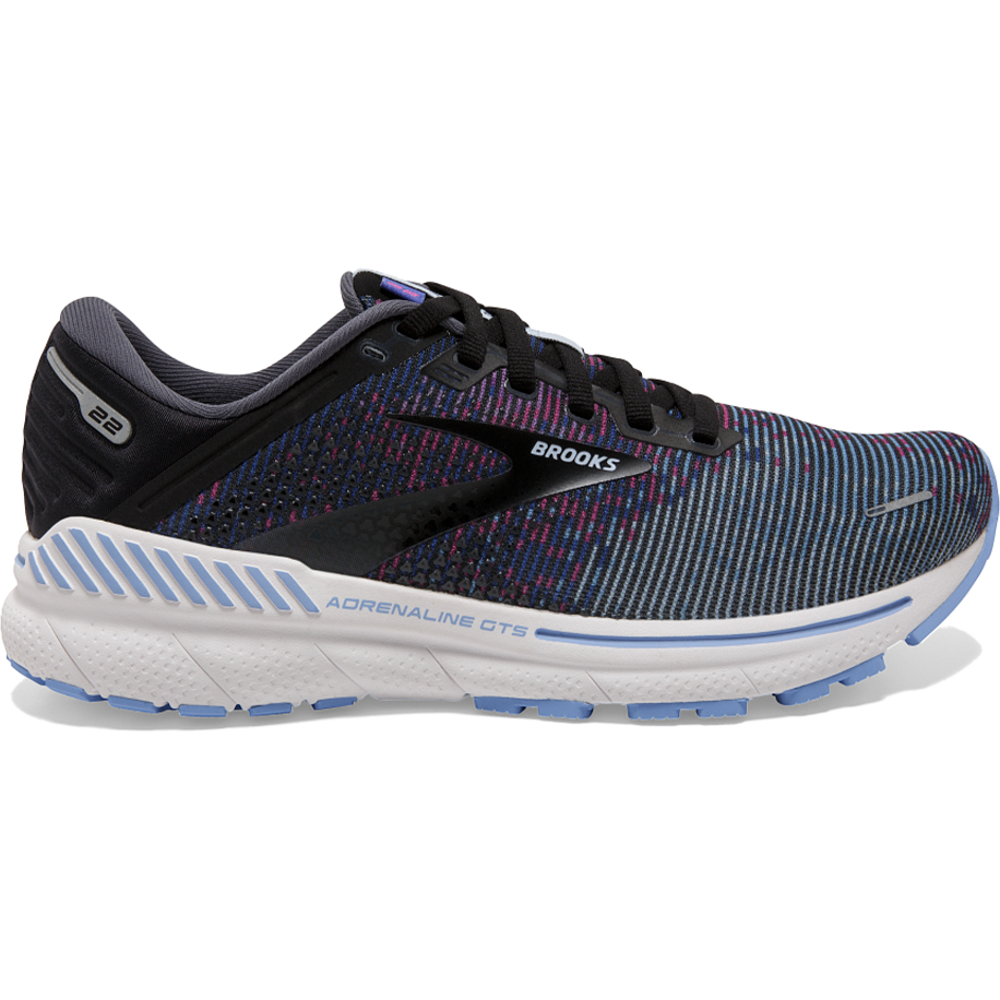 Women's Brooks Adrenaline GTS 22, Lavender/Black/Grey, 5.5 B Medium
